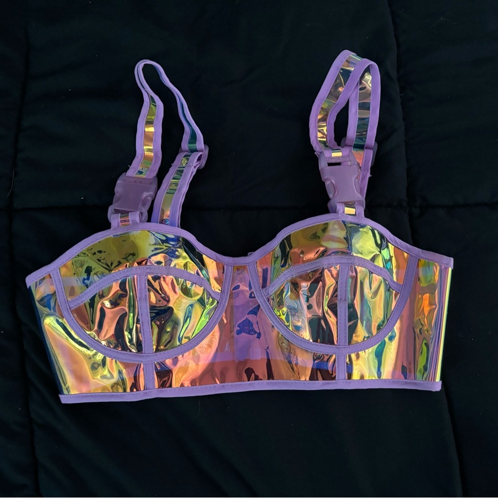 Club Exx Dolls kill XS holographic club top